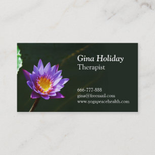 Peace, Stillness, Water Lily, Yoga, Meditation Business Card