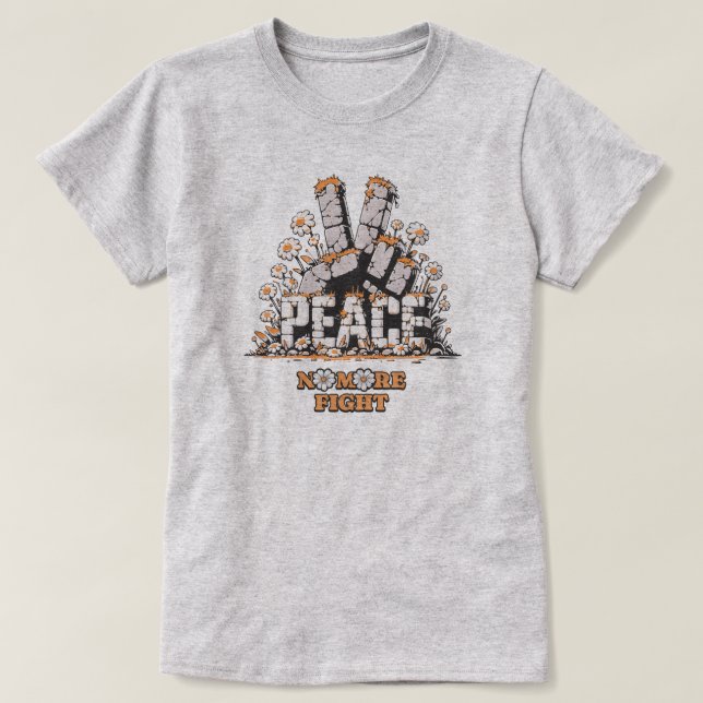 Peace Stone Flower Vintage Inspirational Quote T-Shirt (Design Front)