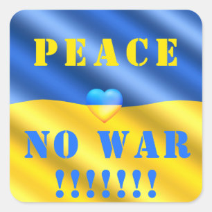Peace - Stop War in Ukraine - Freedom - Support  Square Sticker