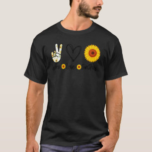 Peace Summer Hippie Sunflower Peace Love Sunshin T-Shirt