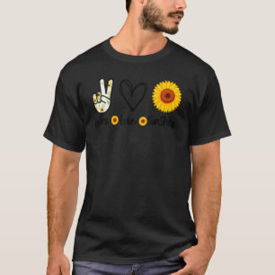 Peace Summer Hippie Sunflower Peace Love Sunshin T-Shirt