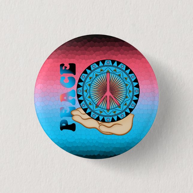 Peace ~ Sun 3 Cm Round Badge (Front)