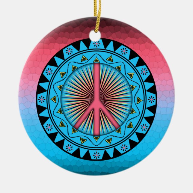 Peace ~ Sun Ceramic Ornament (Front)