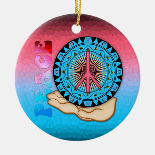 Peace ~ Sun Ceramic Ornament (Front)