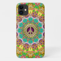 Peace Sun Happy Hippie Colourful Mandala 
