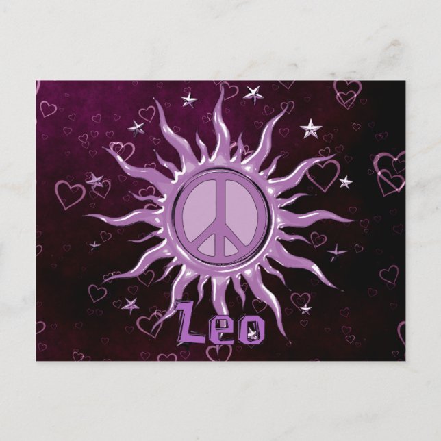 Peace Sun Leo Postcard (Front)