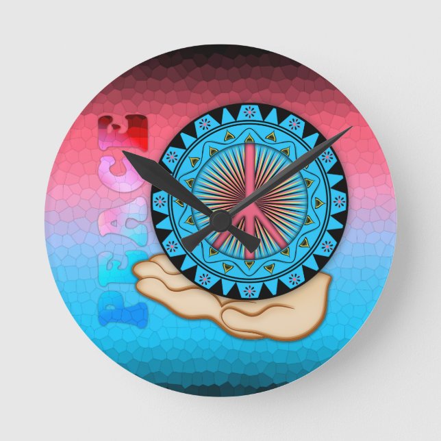Peace ~ Sun Round Clock (Front)
