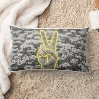 Peace & Sunflower Pillow w/ Yellow Gingham