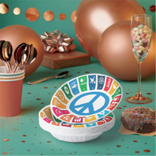 Peace Sustainability Goals Eco-Friendly Party Pack Paper Plate