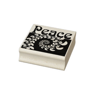 Peace swirl spiral rubber stamp