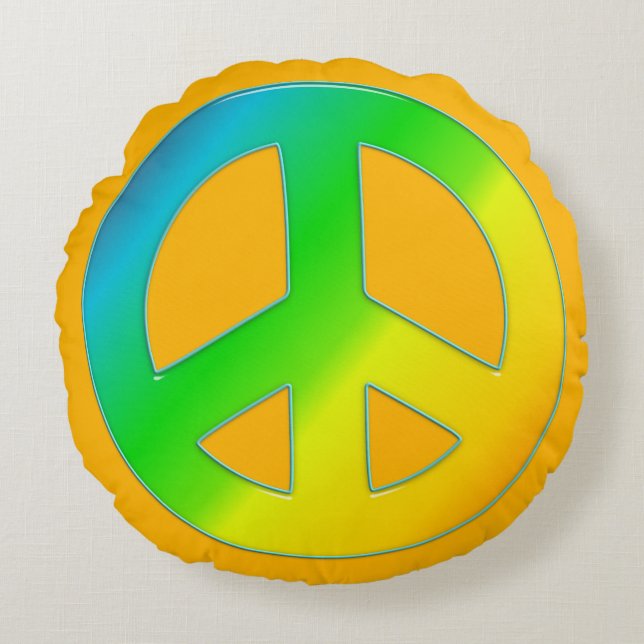 Peace Symbol 02 (ckc)-Round Throw Pillow (Front)