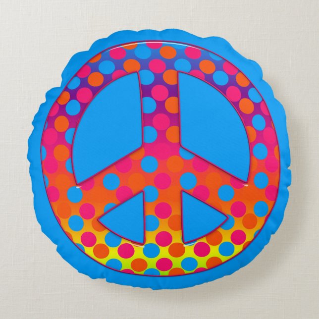 Peace Symbol 04 (ckc)-Round Throw Pillow (Front)