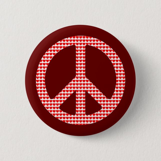 Peace Symbol 6 Cm Round Badge (Front)