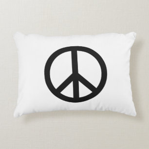 Peace symbol Anti War black white modern Decorative Cushion