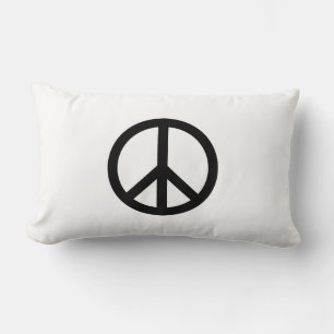 Peace symbol Anti War black white modern Lumbar Cushion