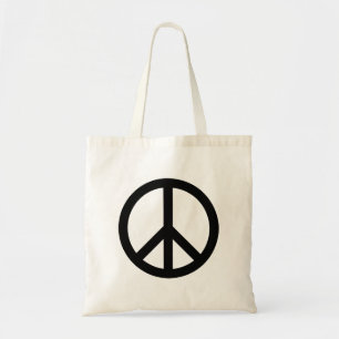 Peace symbol Anti War black white modern Tote Bag