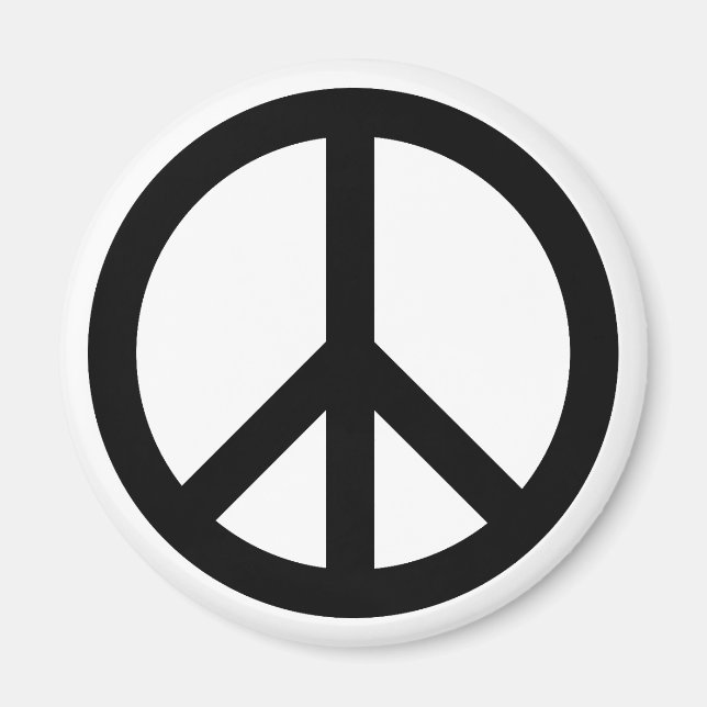 Peace symbol Anti War black white simple Magnet (Front)