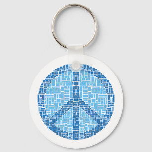 Peace Symbol (Blue) Key Ring