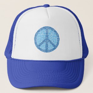 Peace Symbol (Blue) Trucker Hat