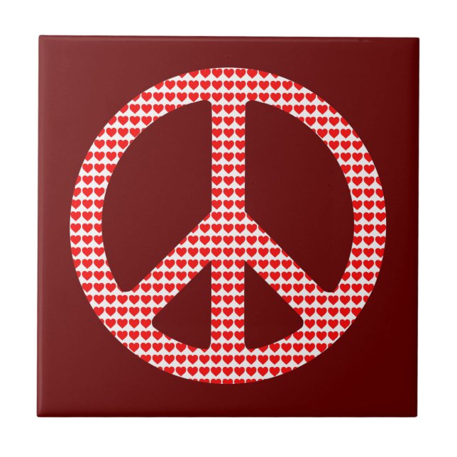 Peace Symbol Ceramic Tile (Front)