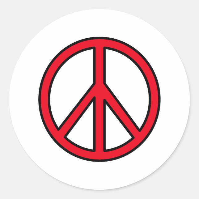 Peace Symbol Classic Round Sticker (Front)