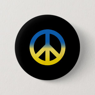 Peace Symbol - Colors Of Ukraine Flag With Peace S 6 Cm Round Badge