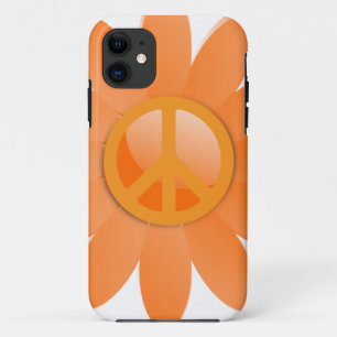 Peace Symbol Flower - Cantelope Orange iPhone 11 Case