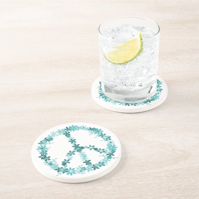 Peace symbol flower power coaster (Side)