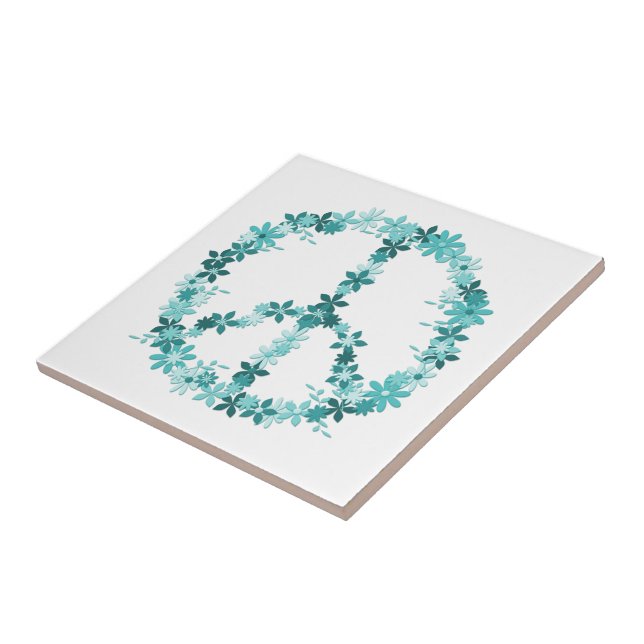 Peace symbol flower power tile (Side)