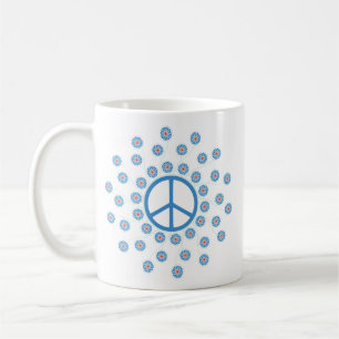 Peace Symbol Flowers Coffee Mug