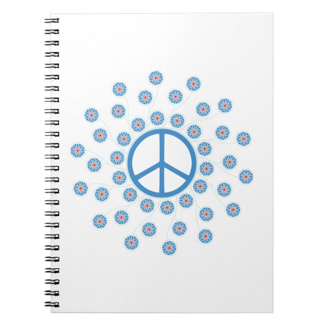 Peace Symbol Flowers Notebook (Front)