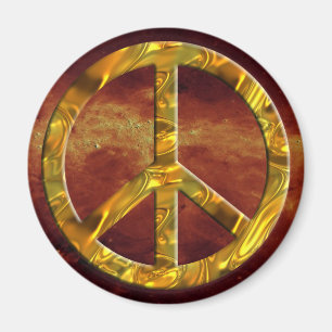 PEACE symbol - GOLD Magnet
