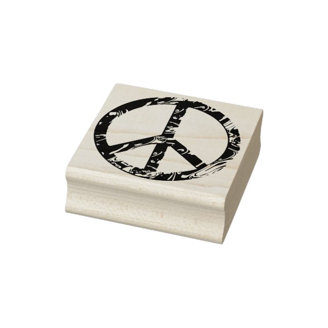 Peace Symbol golden waves + your ideas Rubber Stamp (Stamp)