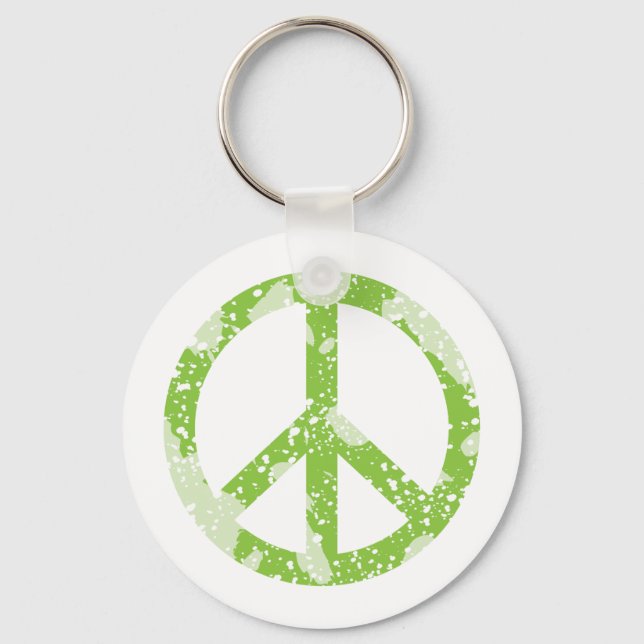 Peace Symbol (Green) Key Ring (Front)