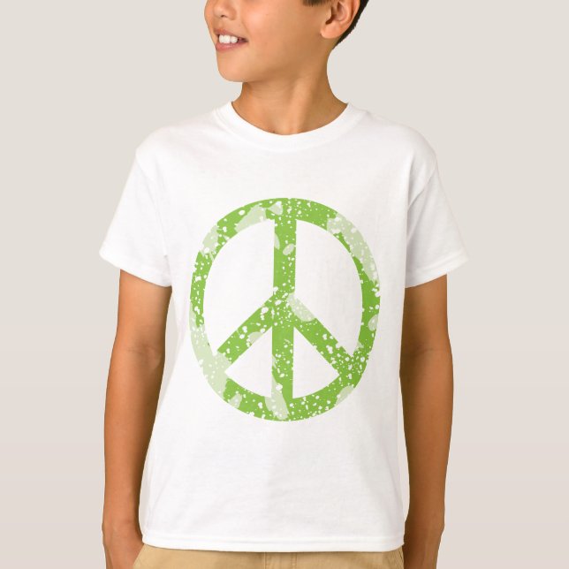 Peace Symbol (Green) T-Shirt (Front)
