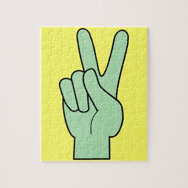 Peace Symbol Hand Jigsaw Puzzle (Vertical)