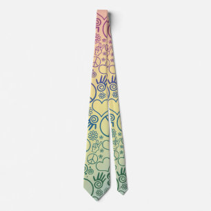 Peace Symbol Hippie Tie