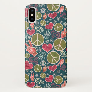 Peace Symbol Hipster Pacifism Sign Design iPhone X Case