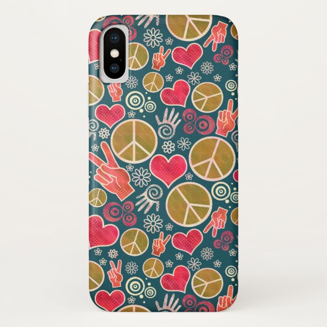 Peace Symbol Hipster Pacifism Sign Design Case-Mate iPhone Case (Back)