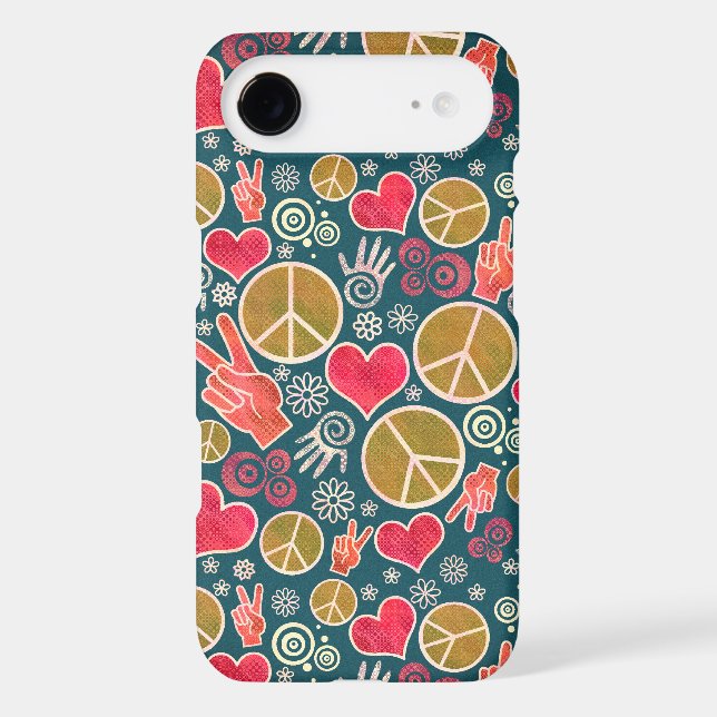 Peace Symbol Hipster Pacifism Sign Design Case-Mate iPhone Case (Back)
