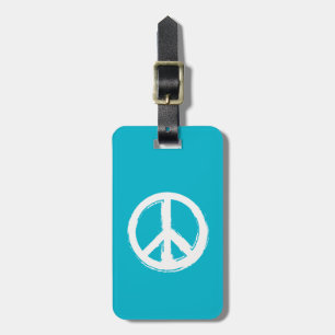 Peace Symbol in White on Your Colour Choice Luggage Tag