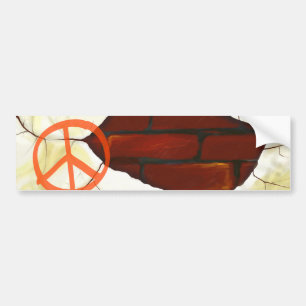 Peace symbol on wall, bumper sticker