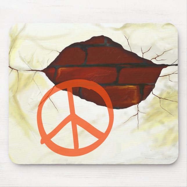 Peace symbol on wall, mousepad (Front)