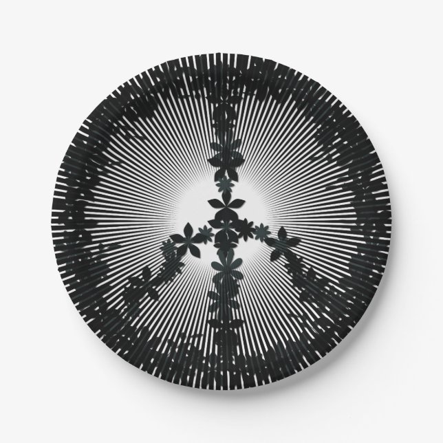 Peace symbol paper plate (Front)