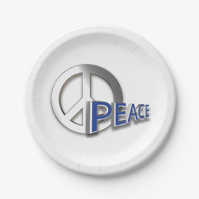 Peace symbol paper plate (Front)