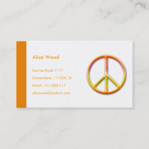 PEACE Symbol Personal Business Card