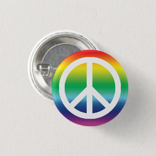 Peace symbol pride lgbt lgbtq queer gay rainbow 3 cm round badge