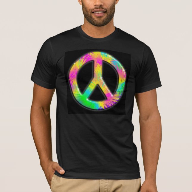 Peace Symbol Psychedelic Design T-Shirt (Front)