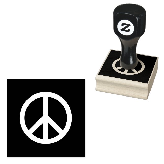 PEACE Symbol Rubber Stamp (Stamped)