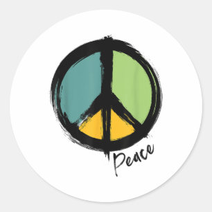 Peace Symbol Save The Earth Say No To War Peaceful Classic Round Sticker